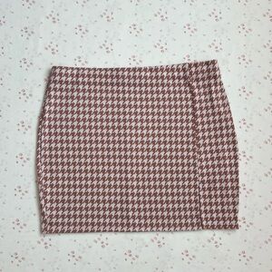 Fashion Nova Brown Houndstooth Pencil Skirt